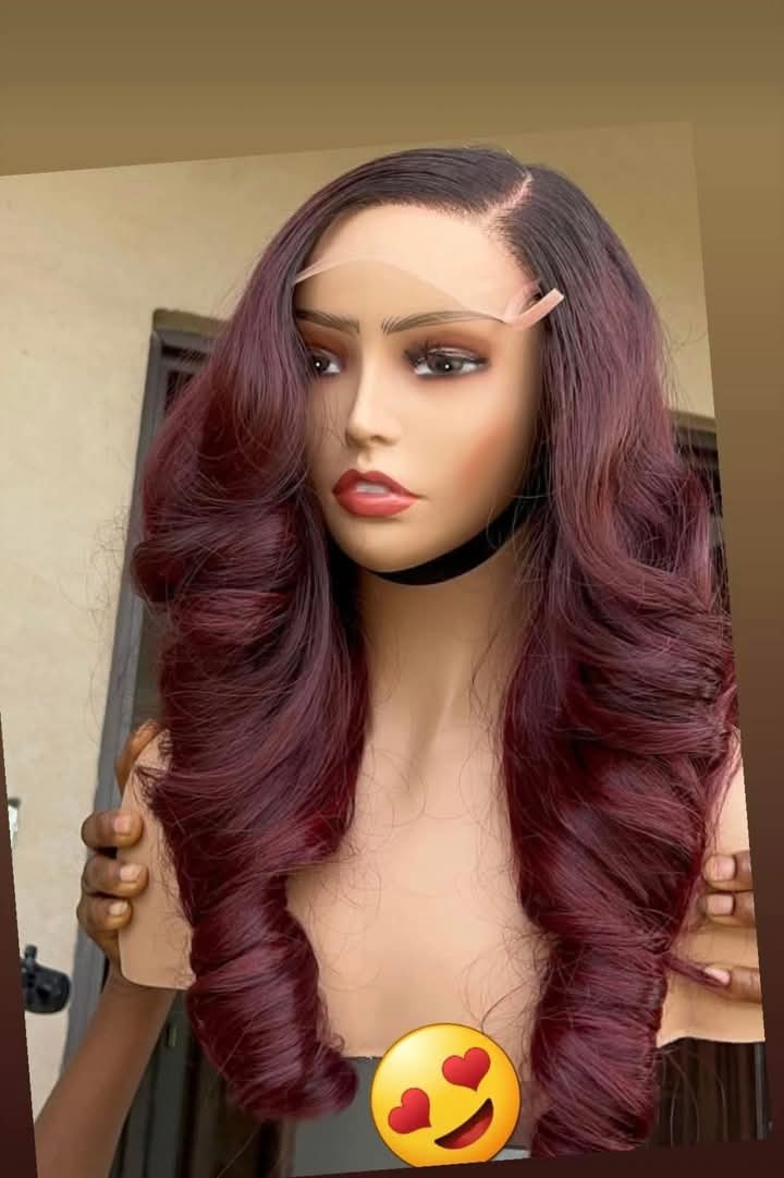 Burgundy wig